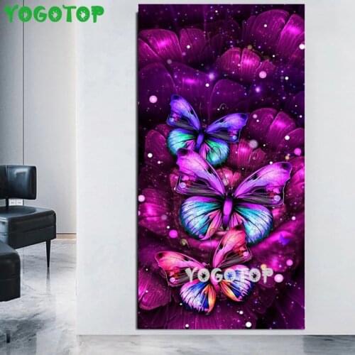 Diamond Painting Purple Butterfly 5D DIY Diamond Embroidery Animal Cross Stitch Kit Rhinestone Mosaic Art Home Decoration YY5268