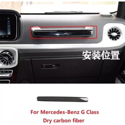 Dry Carbon Fiber Car Co-pilot Glove Box Handle Cover Car Accessories Fit For Mercedes Benz G Class W463 G350 G400 G500 2019-2020