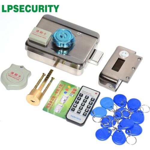 Electric lock & gate lock Access Control system Electronic integrated RFID Door Rim lock with ID tags125khz