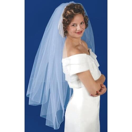 Sensual Looking Fancy Clingy Double Layer Bridal Veil Wedding Bride Veil