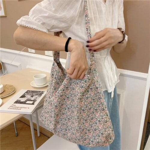 Cotton Totes Purses and Handbags for Women 2021 Fashion Girls Female Shopper Casual New Sweet Small Floral Shoulder Bags Wallets