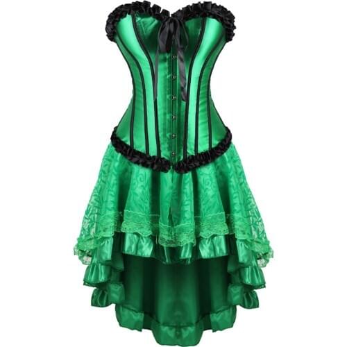 Women Vintage Steampunk Gothic Dress Halloween Lace-Up Corset Boned Bustier Sexy Club Party Dress Plus Size 5xl 6xl Outfits