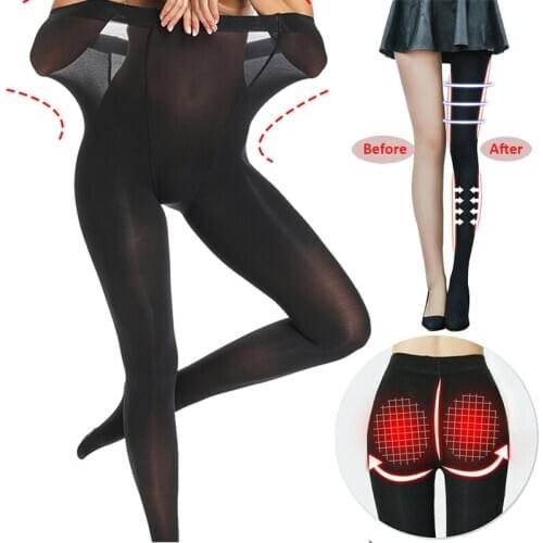 2 Size Down Compression Pantyhose Lift Up Buttocks Legs Shaper Panies Sliming Women Stocking Leggings