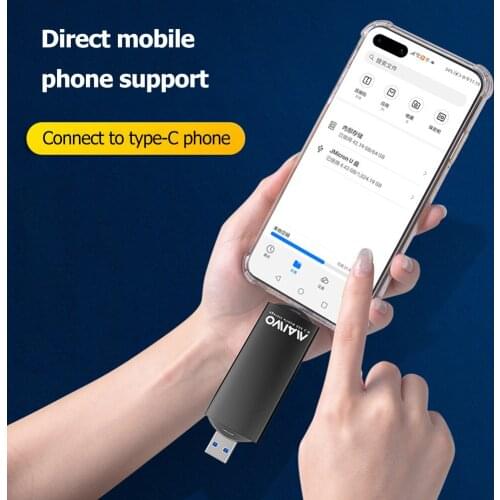 2 in 1 USB/Type-C Hard Drive Boxes Dual Ports M.2 SATA SSD Mobile Enclosure HDD Case with USB Cable Pouch New