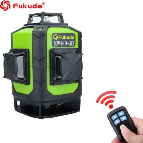 Fukuda Laser Level 16 lines green Beam 4D Self-Leveling 360 degree Rotary Horizontal & Vertical Green 12 Cross Lines laser level