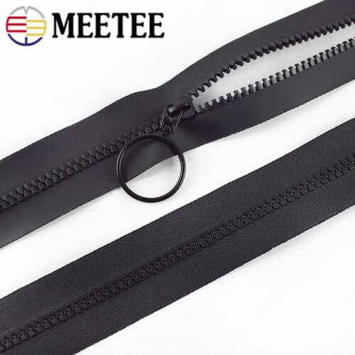 Meetee 2/4M 5# 8# Resin Waterproof Zipper Loading Coil Code Zip Outdoor Coat Waterpoof Zippers DIY Apparel Sewing Accessories