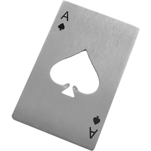 Metal Steel Playing Card Cap Bottle Opener Home Party Bar Gifts for Wallet