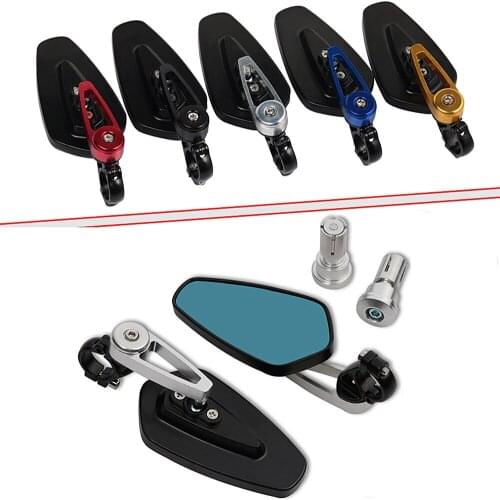 2Pcs Motorcycle Aluminum 7/8" 22mm Bar End Side Rearview Mirror Universal Motorbike Bike Handlebar Rear View Mirrors Universal