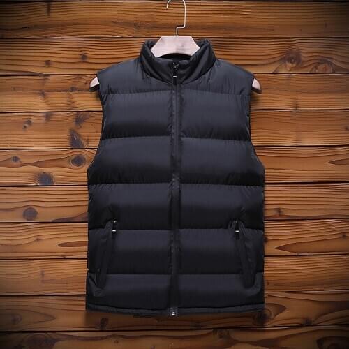 2021 New Winter Down Jacket Mens Waistcoat Casual Slim Single Breasted Vest Men Windproof Warm Ultra Light