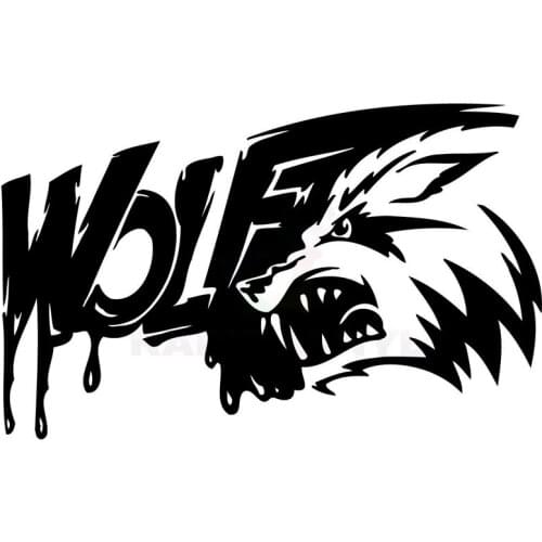 Personalized Car Stickers Pvc Bloody Angry Wolf Head Accessories Reflective Decal Waterproof Black/silver/red/silver 10cm * 18cm