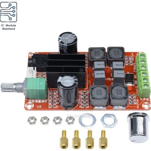 DC 5V-24V TPA3116D2 Power Amplifier Board 2X50W 2 Channel Digital Stereo Sound Audio Power Amplifier Board Volume Control