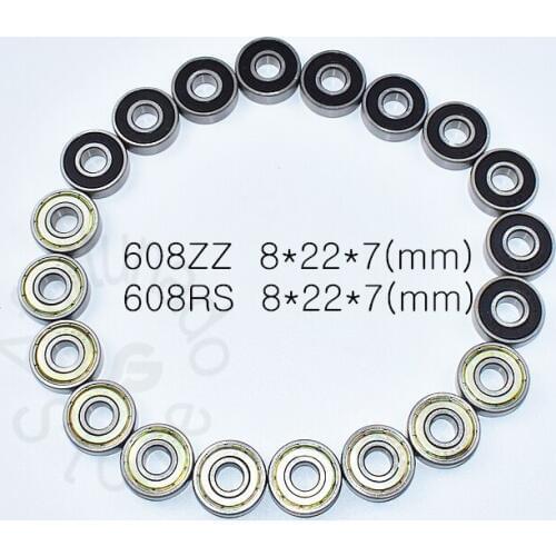 Carbon steel 608 608zz 608rs 8*22*7(mm) 10pieces bearing bearings metal Sealed Bearing Economical practical