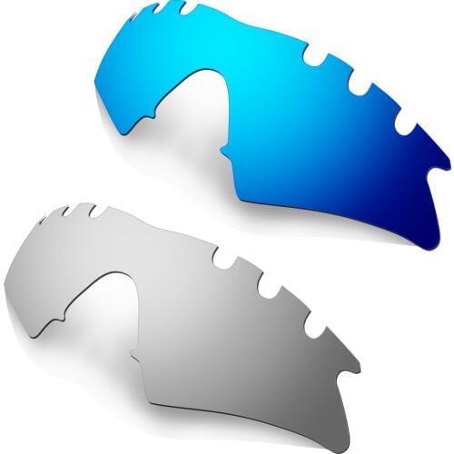 HKUCO Blue/Silver 2 Pairs Polarized Replacement Lenses For M Frame Sweep-Vented Sunglasses Increase Clarity