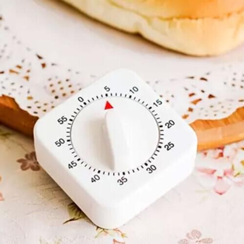 Portable 60 Minutes Kitchen Timer Count Down Alarm Reminder White Square Mechanical Timer Home Baking Tools Drop Shipping Hot