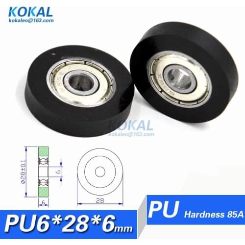 [PU0628-6]Free shipping 10PCS polyurethane PU 626RS bearing glass door RUBBER wheel roller pulley window TPU bearing