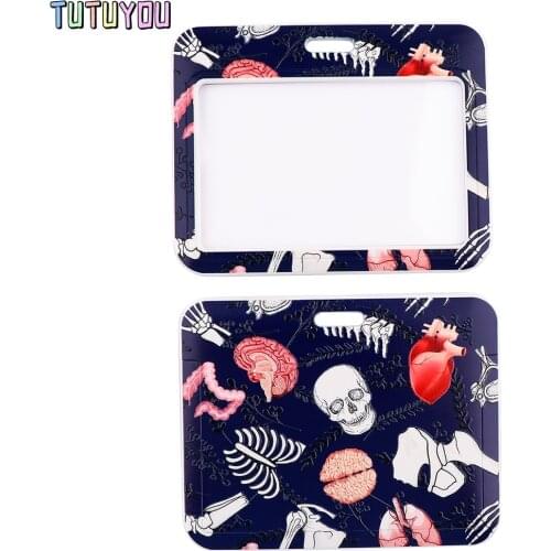 PC3131 Medical Human Organ Doctor Nurse Lanyard Horizontal Direction ID Card Holder Bus Card Holder Staff Card Hang Rope