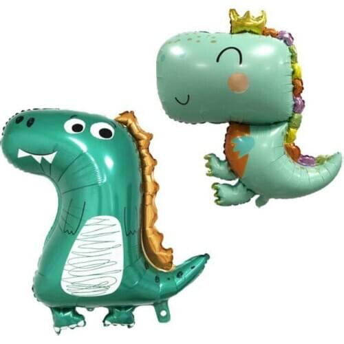 Foil Balloons Boys Cartoons Animal Balloon Children Lovely Crown Dinosaur Birthday Party Jurassic World Decor Balloon 1pc