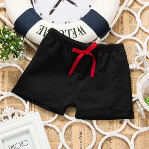 Infant Toddler Girls Boys Shorts Summer Cute Bow Cotton Kids Beach Shorts Baby Pants Solid Color Casual Sytle Childrens Shorts