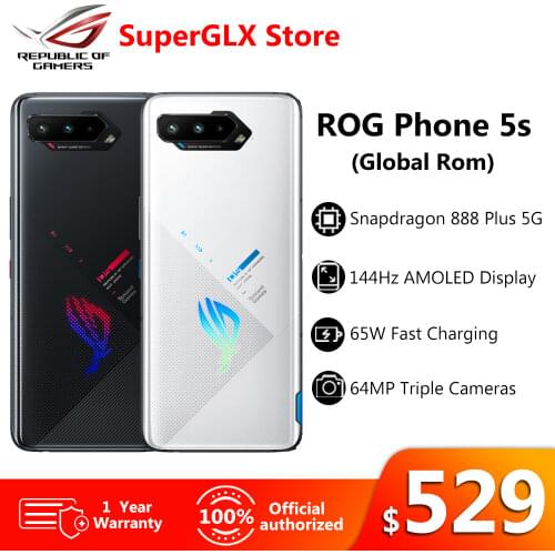 Original Asus ROG 5 5G Gaming Phone 6.78" 16RAM 144Hz Display Snapdragon 888 6000mAh Fast charging 65W ROG5 Mobile Phone