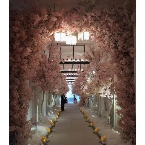 SPR NEW!! (20pcs/lot) Artificial flower Cherry blossom (114cm) more dense Home/wedding Decoration flowers 3 Colors Available