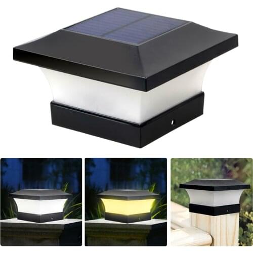 LED Solar Lamp Outdoor Column ​Headlight IP65 Waterproof Garden Solar Lights For Courtyard Patio Pillar Decoration Street Lamps