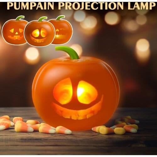 Halloween Holiday Lights LED Pumpkin Projection Night Light USB Charging Kids Gifts Outdoor Indoor Decoration for Party Home
