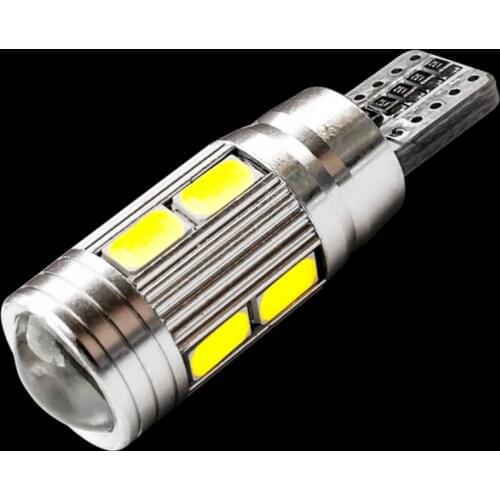 T10 10 SMD 5630 LED Projector Lens Auto Clearance Lights W5W 501 10SMD 5730 LED Car Marker Lamp Parking Bulb Canbus Error Free