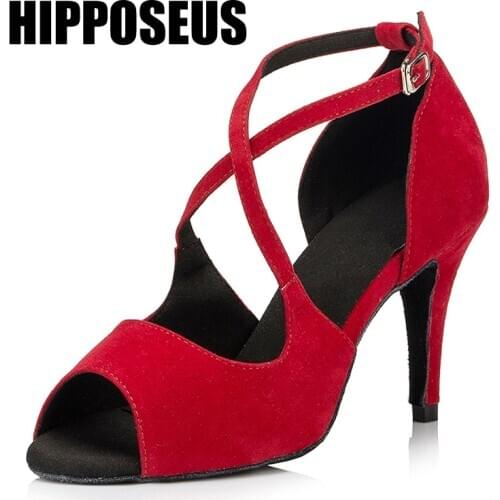 Ballroom Dance-Shoes Women Latin Dance Shoes Ladies Girls Tango Practise Dancing Shoes Salsa Sandals Black/Red/Blue Dropshipping