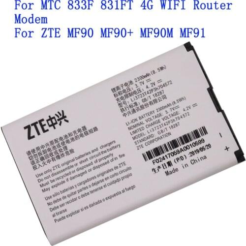 High Quality Li3723T42P3h704572 Battery 2300mAhFor MTC 833F 831FT 4G WIFI Router Modem For ZTE MF90 MF90+ MF90M MF91 Batteries