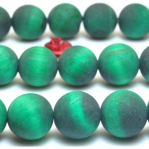 Green Tigers Eye Matte Round Loose Beads Wholesale Gemstone Semi Precious Stone Bracelet Necklace Diy Jewelry Making Design