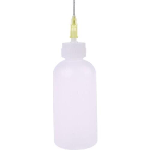 1pc 50ml Clear Liquid Bottle For Rosin Solder Flux Paste With 1 Needle New