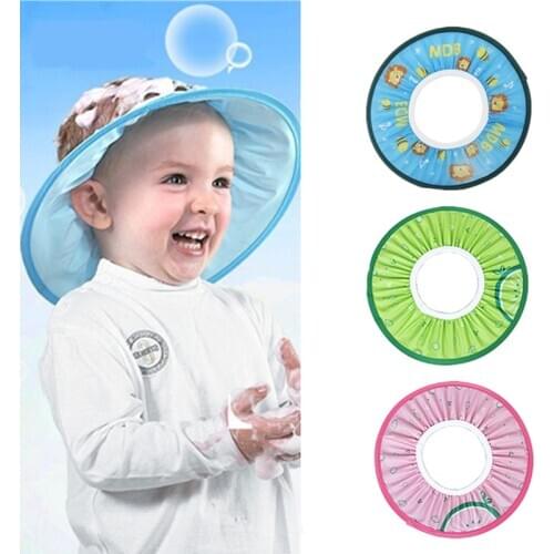 1PCs Baby Wash Hair Shield Caps Hat Soft Toddler Kids Shampoo Bathing Adjustable Shield Waterproof Shower Cap Bath Visor Hats