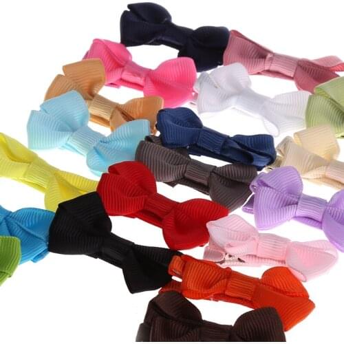 20Pcs Cute Hair Bows Boutique Alligator Clip Grosgrain Ribbon For Girl Baby Kids C5AF