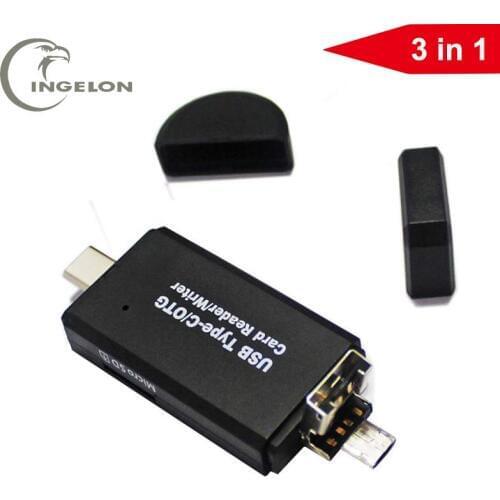 3 In 1 E Reader Type C & Micro USB & OTG Card Reader For Micro SD USB 2.0 TF SD For macbook Android Compact Flash Card Readers