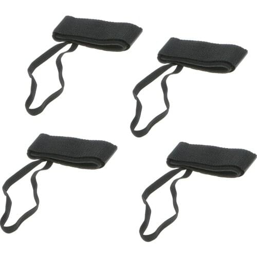 Pack of 4 Fin Savers Leashes Flippers Swim Dive Tethers Black