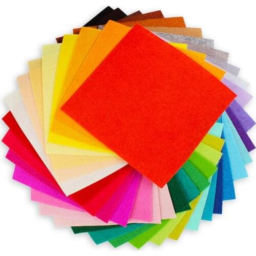 40pcs Kids Cartoon Arts Handicraft Decoration Educational Diy Crafts Toys Pure Fabric Patchwork Sewing 1mm Nonwoven Cloth Felt