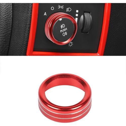 Headlight Switch Decoration Ring for Jeep Grand Cherokee 2011-2019 2020 Car Interior Accessories ABS Red Car Stickers Styling