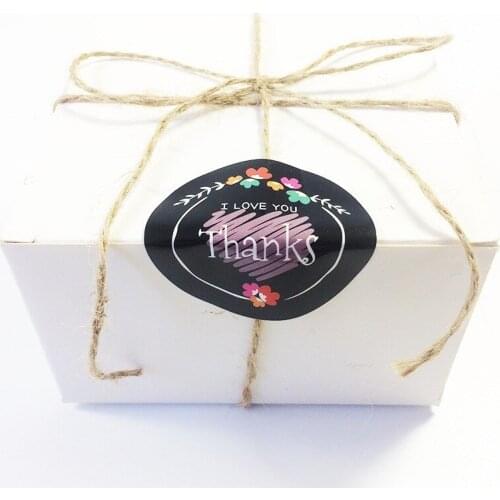 Free shipping800pcs/lot Wreath With Thanks And Paper Label Adhesive Baking DIY Gift Stickers Cake Packaging Stickers