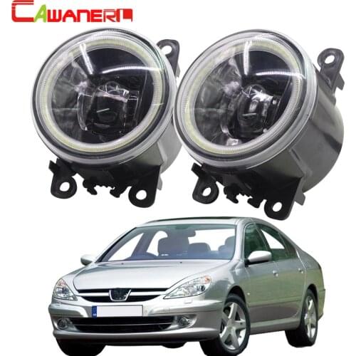 Cawanerl For Peugeot 607 (9D, 9U) Saloon 2000 2001 2002 2003 2004 2005 2006 Car 4000LM LED Bulb Fog Light Angel Eye DRL 12V