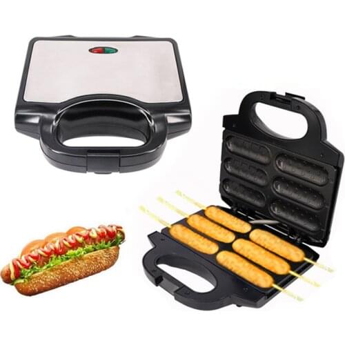 Electric 850W Hot Dog Non-Stick Coating Waffles Maker Crispy Corn French Muffin Sausage Baking Machine For Breakfast