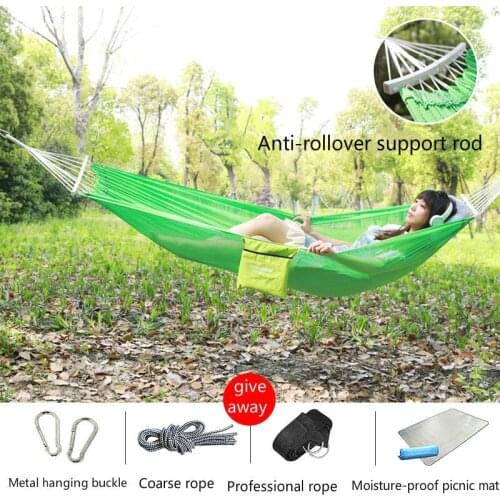 Hammock + picnic mat) ice silk to prevent tumbling hammock outdoor swing camping hammock childrens shaker childrens furniture