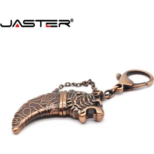 JASTER Metal Keychain 64GB 32GB 16GB 8GB 4GB Damascus Knife Dagger Dool USB 2.0 Flash Drive Waterproof Gift