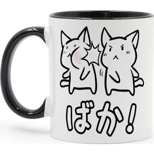 Kawaii Neko Baka Anime Coffee Mug 350ml Ceramic Travel Beer Cup Friends Gift Coffee Mug