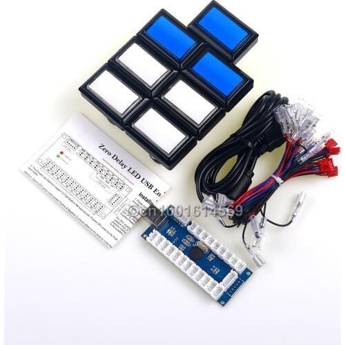 New Rectangular LED Illuminated Push Button for Beatmania Iidx Video Game DIY Parts & Raspberry Pi 1 Project With Microswitches