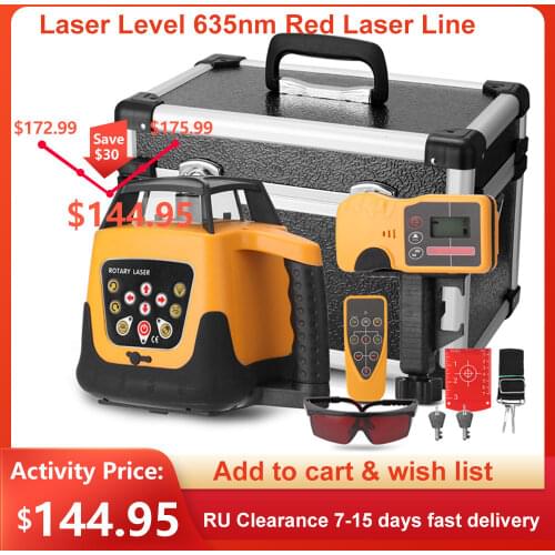 Laser Level 635nm Red Laser Line Automatic Self Levelling Machine Opeartion Modes Rotating Direction Speed Angle Adjustable