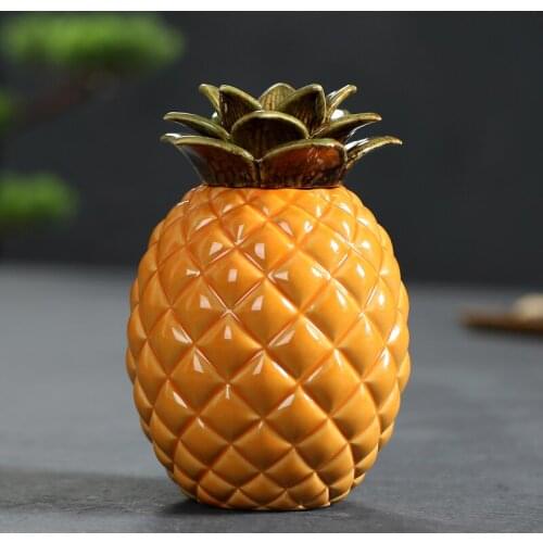 Personality mini pineapple modeling ceramic Storage Bottles Fashion fruit element sugar spice storage jar