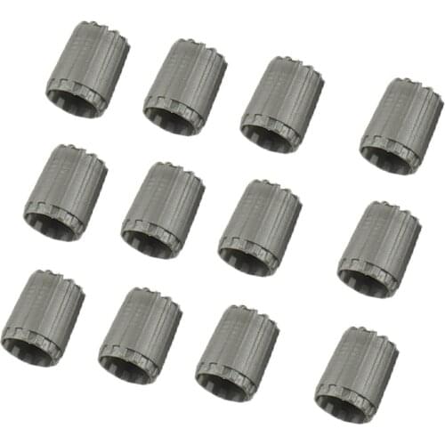 Set of 12 tire valve covers valve caps TPMS standard 10.7mmX8.8mm gray