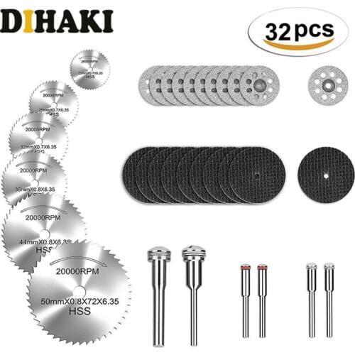 32pcs HSS Mini Circular Saw Blade Set Resin Cut-Off Wheels Diamond Cutting Discs Rotary Tool Accessories for dremel Wood Plastic