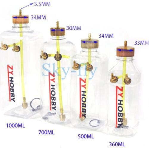 New 1PCS Flight Model RC Fixed Wing Airplane Gasoline Fuel Tank Plastic Transparent 260ML 360ML 500ML 700ML 1000ML