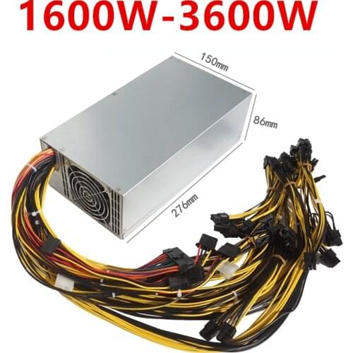 New Miner PSU For Multi Channel Eight Card Mute Mining Power Supply 1600W 1800W 2000W 2200W 2400W 2600W 2800W 3300W 3600W